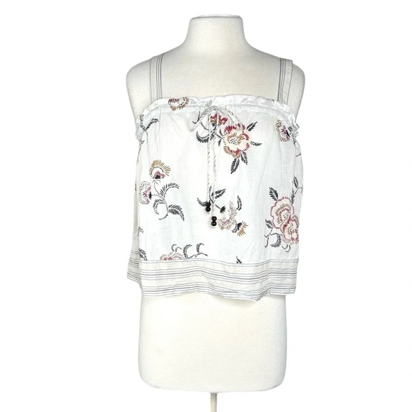 Madewell x Warm Drawstring Boho Tank Top Honolulu Hibiscus - Picture 2 of 11